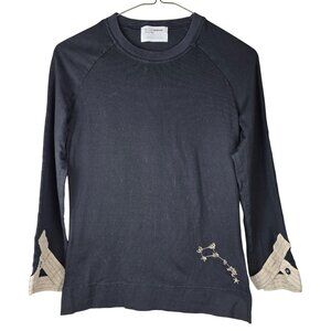 Hussein Chalayan Made In Italy Cotton Crewneck With Constellation Embroidery & B